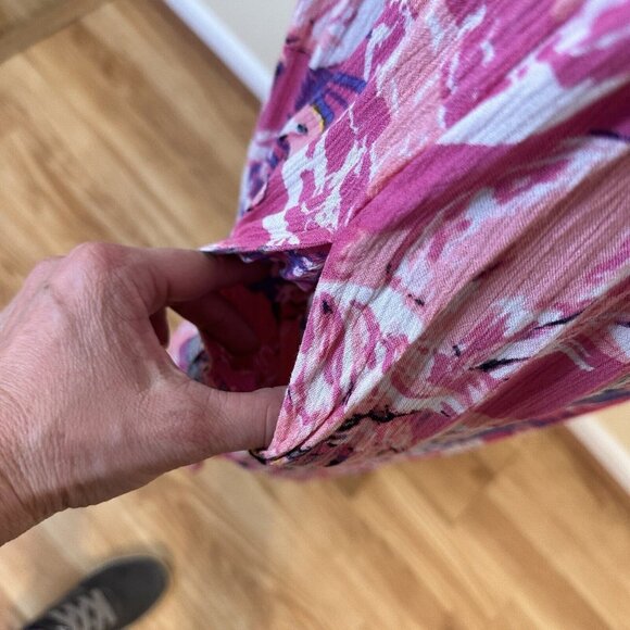 Go Softly Womens Pink Flamingo MuMu Housedress Small Zip Up Short Sleeve Midi - Picture 4 of 13